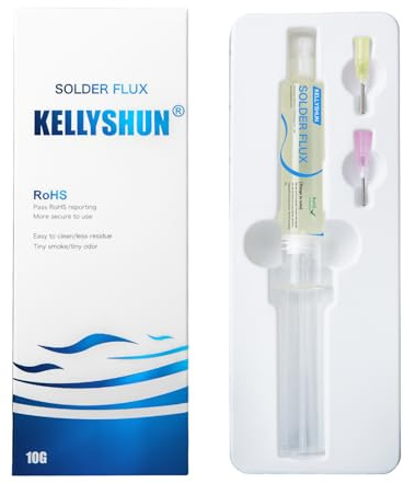 KELLYSHUN KL-652 Lötpaste Flussmittel, 10ML Bleifrei Spritze Lötzinn Flussmittelpaste, No clean Kolophonium Löten Lötflussmittel für SMD BGA LED PCB Elektronik Löten