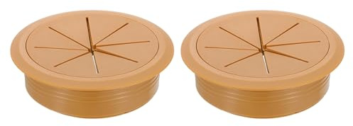 sourcing map Desk Grommet 80mm Desk Cable Hole Cover Brown 2 Pcs | 3.15in,Wire Hole Insert for Home Office Table Cabinet Cord Organizer