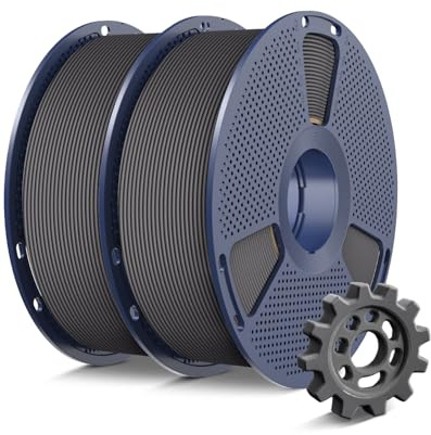 SUNLU 2KG Rapid PETG Filament Bündel, Hohe Geschwindigkeit 30–600mm/s 3D Drucker Filament, 1.75mm ±0.02 mm, 1kg Reusable Spule, 2 Stück Insgesamt (Grau+Grau)