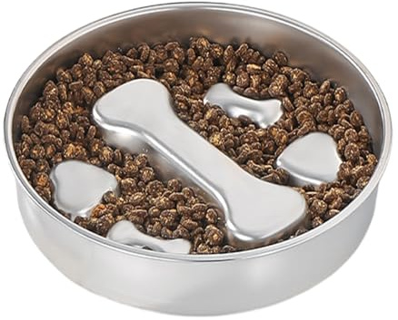Hunde Slow Feeder Napf | Hundenapf Für Langsames Fressen Mit Rutschfester Edelstahlschale,Edelstahl Anti-Schling Napf Mit Blähungsprävention Für Schnellfresser Haustierzubehör