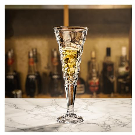 Copa de champán, Transparente y no frágil, Exquisita Copa de Base Alta Utilizada para Bares y cumpleaños.(Clear,22 * 8)