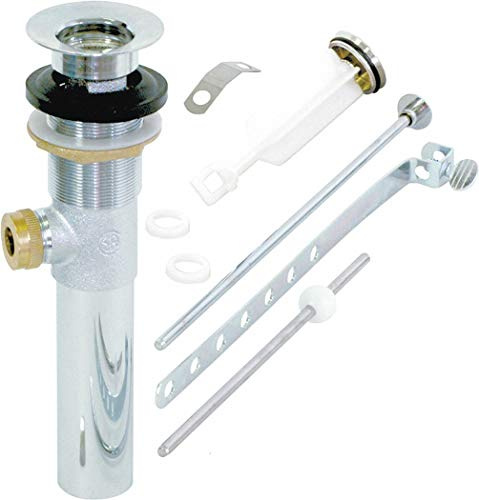 Drain Assembly: 2 7/8 in Overall Dia, 9 Body Ht, Pipe Brass, Chrome, 10901, 444J10