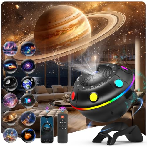Galaxy Projector for Bedroom, 13 in 1 Planetarium Star Projector with Solar System & Constellation, 360° Rotating Galaxy Light Projector, Space Night Light Projector for Kids Adults Gifts