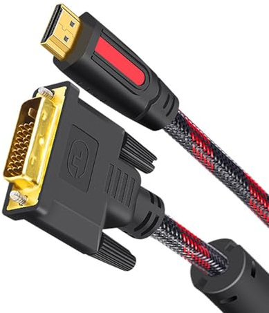 THINCAN Câble adaptateur vidéo compatible HDTV bidirectionnel 4 92 pieds avec résolution 4K et stabilité du signal Câble vidéo numérique HDTV compatible DVI pour projecteurs PC