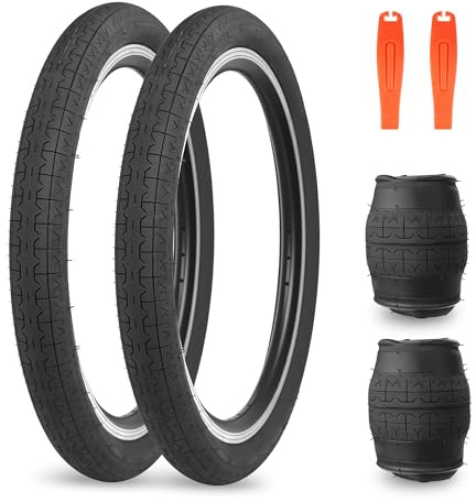 ZUKKA Juego de neumáticos de bicicleta de 20 pulgadas, plegables, 20 x 1,95, para bicicleta de montaña, BMX, niños