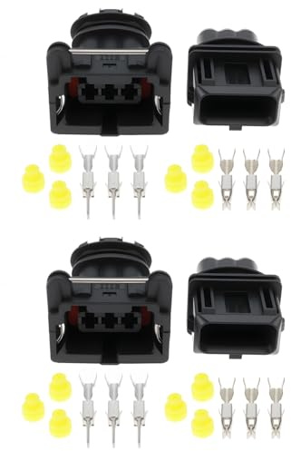 YINETTECH Set di 2 connettori JPT a 3 pin maschio e femmina da 3,5 mm, adatti per cablaggio automobilistico