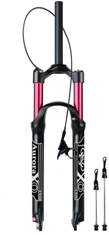 LYYCX AuroraXQ Fourche VTT 26/27,5/29 Pouces Conique/Droite, Voyage 140mm 1-1/8 Fourches à Suspension Vélo Alliage D'aluminium pour Mountain, AM, XC(Straight Remote,26 Pouces)