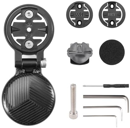 ROCKBROS Bike Computer Mount Aluminium Front MTB Road Bike Computer Lightweight Stem Mount Compatible Suit for Garmin, Wahoo, Bryton, Air Tag,Tracker