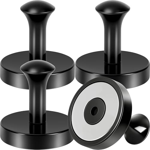 Neosmuk Magnethaken für Kränze, 30kg 4er-Pack Extra Starke Schwarz Haken, Tragkraft, für Kränze, Kreuzfahrtkabinen, Mäntel, Schlüssel & Ordnung | Starker Magnetischer Kleider- und Kranzhaken für Metalltüren, Taschen, Handtücher, Strümpfe und Kreuzfahrtkabinen
