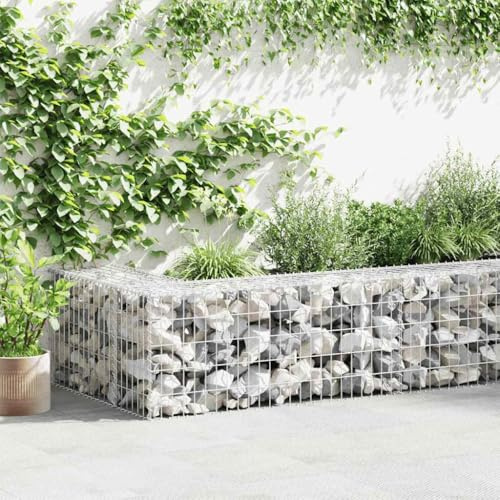 Cloture Chien, Mur en gabion avec couvercles Acier galvanisé 300x30x50 cm pour Balcon, Terrasse, Extérieur