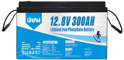 Tiefzyklenbatterien, 12 V (12,8 V) 300 Ah Lifepo4-Batterie, Lithium-Eisenphosphat, Lithium-Freizeitbatterie, geeignet zum Austausch von Blei-Säure-Batterien, Solarenergie, Notstrom usw.