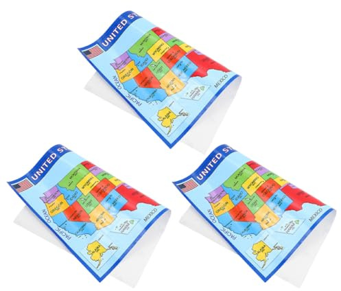 DOITOOL Poster Mappa degli Stati Uniti 3 Pezzi, Mappa Murale Dell'america Dettagliata e Resistente allo Sbiadimento, Decorazione Educativa per Aule, Camere da Letto e Uffici