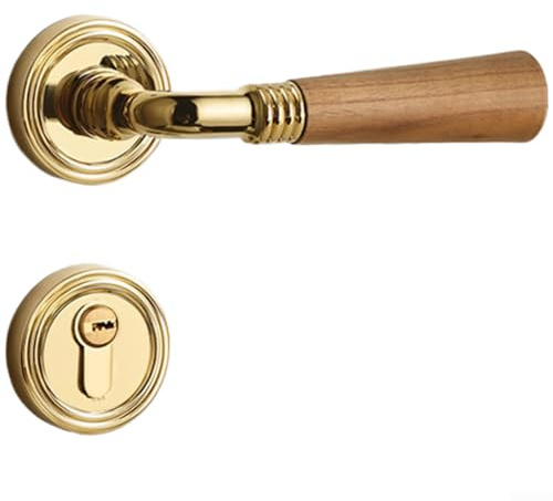 Rehoetom Serratura per porta interna in lega di zinco con meccanismo magnetico silenzioso per camera da letto e casa (F)