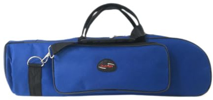 Fonowx Borsa per tromba a tre tasti, custodia protettiva per violino, borsa a tracolla portatile per trasporto, palcoscenico, spettacolo, studio, Blu
