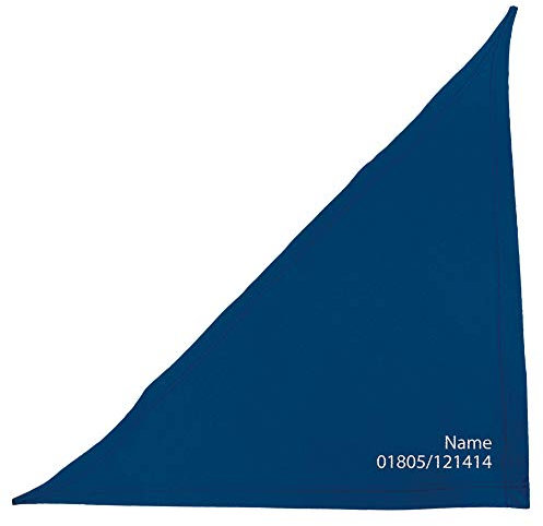 Schecker Blau 50cm Besticktes Hundehalstuch - Bandana Bestickt mit dem Hundenamen und Tel. Nr. - hochwertig - waschbar - individuell