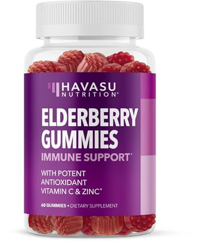 Elderberry Gummies Immune Support Supplements for Adults | Sambucus Black Elderberry Extract Immune Support Gummies | Vitamin C & Zinc Added | Berry Flavor | Vegan, Gluten-Free, Non-GMO | 60 Ct.