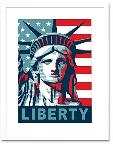 Statue Of Liberty American Icon Art Print Framed Poster Wall Decor 12x16 inch Freiheit amerikanisch Wand Deko