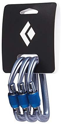 BLACK DIAMOND HotForge Screwgate Carabiner 3-Pack | Lightweight Aluminum Locking Carabiners | for Rock Climbing, Mountaineering, Camping, Outdoor | Gray