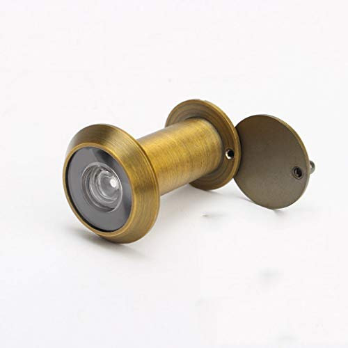 ARCH Kupfer Türspion Gebürstetem Stahl-Zuschauer Guckloch Mit Rückseitiger Abdeckung, 200-Grad-Weitwinkel, Anti-lugt, Anti-Staub Datenschutz Familie Schutz (Color : Brass)