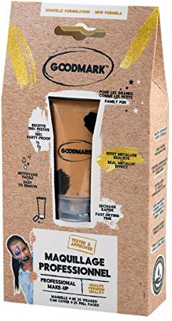 Goodmark 02080563 - Profi Aqua Make Up Creme Pink, 1 Stück, 20 ml, Metallic-Effekt, in der Tube, Cream, auf Blisterkarte, Make-Up, Schminke, Karneval, Kostüm, Bühne, Theater, Halloween