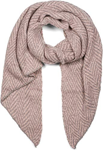 styleBREAKER Damen Webschal Asymmetrisch Zacken | Voluminöses Zick-Zack-Muster, 55x200 cm XXL-Format, wärmendes Gewebe für kalte Tage, flexibel als Stola drapierbar.