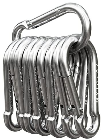 MyIdeaz Karabiner mit Schnappverschluss, Set mit 10–60 mm x 6 mm Karabinerhaken, Premium-Qualitätsstahl für Wandern, Camping, Schlüsselanhänger, Karabiner bis zu 12