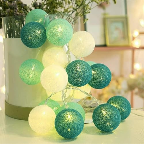Zodight Fairy Lights LED String Lights Plug in Indoor - 3.8M 20 Pcs Cotton Ball String Lights White Xmas Fairy Lights Starry Wall Light Wedding Party Home Christmas Decoration
