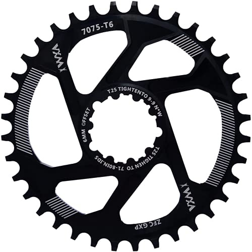 YBEKI Plato de Bicicleta Narrow-Wide 30T-38T | Offset 3mm/6mm | 7075-T6 Aluminio CNC | Compatibilidad SRAM GXP/XX1/X01 | Diseño Eagle Tooth | Anodizado Duradero Negro | Ligero 60-80g para MTB
