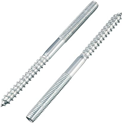 sourcing map M6x35mm Hanger Bolts Double Head Dowel Screw for Wood Furniture 10pcs