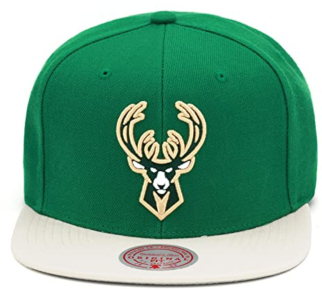 Mitchell & Ness Snapback Cap NBA Wool 2 Tone Milwaukee Bucks Green/beige
