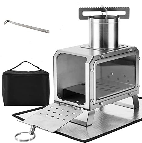 Solo camping wood stove Portable outdoor fireplace Compact wood stove for cooking, heating, camping, shelter