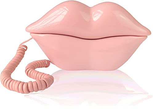 TelPal Corded Lip Phone, Pink, Landline Home Phone for Home/Office/Hotel/Shops/Party
