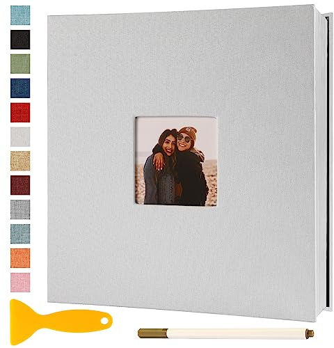 Fotoalbum Selbstklebend 28x27 Fotoalbum Zum Einkleben, 40 Seiten Weiß | Groß Scrapbook Selbstgestalten Photo Album Fotobuch Baby Hochzeit Gästebuch Erinnerungsbuch Urlaub Briefmarkenalbum