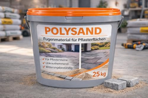 POLYSAND PFM Polymer-Fugen-Material Farbe: schwarz Sorte: 701 für Fugenbreite ab 2 mm Das Fugenmaterial der Profis für Pflaster- und Plattenbeläge auch für befahrene Flächen. 25 kg Eimer