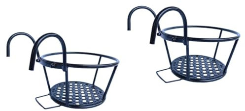 Toddmomy 2 STK Außerhalb Pflanzenständer Metallbesatz Metallzäune Balkon Hängende Geländer Pflanzer Blumentopfhalter Blumentopf Mit Hängendem Geländer Blumentopf Unterstützt Pflanzerhalter