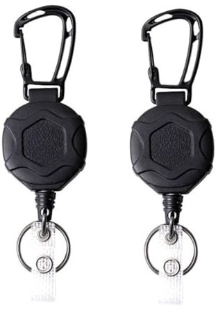 Hpamba 2 Stücke Einziehbarer Schlüsselanhänger Schlüssel Jojo Schlüsselanhänger ausziehbar ID-Ausweisrolle Karabinerhaken Schlüsselring taktische für Kartenhalter, Gürtelclip und Schlüssel