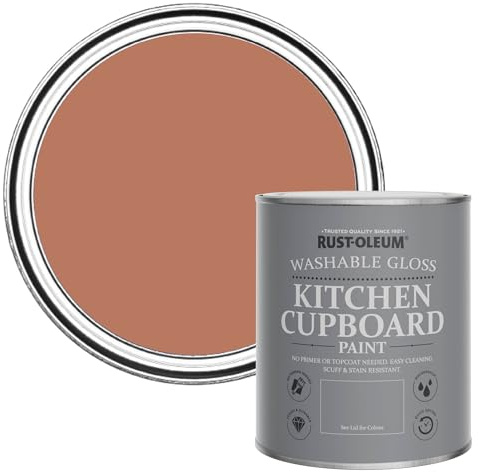 Rust-Oleum Rote abwaschbare Küchenschrankfarbe in blau mit Hochglanz Finish - Siena 750ml