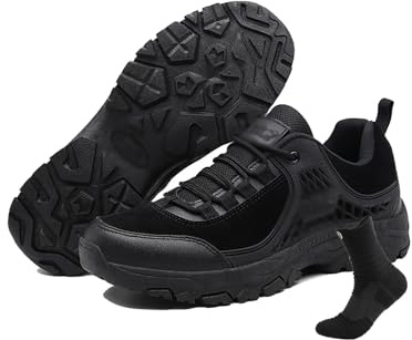 Leichte Armee-Kampfstiefel, Herren, militärische taktische Arbeitsstiefel mit Sportsocken, langlebige Outdoor-Arbeitsstiefel, Wüstenstiefel, rutschfeste Wanderstiefel für Herren ( Color : Black , Size