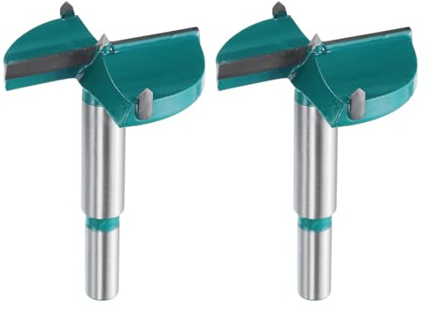 sourcing map Forstner, 2 punte da trapano da 53 mm, in carburo di tungsteno, per fori per la foratura di cerniere, lavorazione del legno, verde