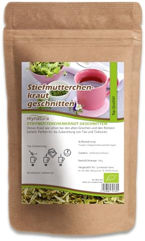 Mynatura Stiefmütterchenkraut getrocknet und geschnitten | Teekraut | Stiefmütterchenpflanze | Vegane Ernährung | Tea cooking | Teepflanze | Im Beutel 100g