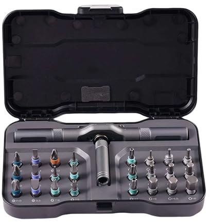 Cacciavite fai da te 24 in 1, 24 in 1 Multi Bit Set di cacciaviti magnetici, Set di cacciaviti magnetici multiuso 24 in 1, cacciavite a cricchetto S2 punte magnetiche, manico a T staccabile