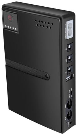 Alimentatore Mini UPS 10400 MAh, Supporto per Gruppi di continuità Alimentazione a Doppio Dispositivo, 36 W USB 5 V CC 5 V 9 V 12 V POE 15 V 24 V 6 Prese, Alimentatore di