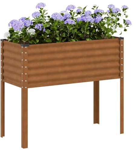 LAPOOH Pflanzkübel 100x41x90 cm Cortenstahl, Blumentopf Gross, Blumenkasten Balkon, übertopf, Pflanzkasten, Flowerpot, Kräuterbeet Für Die Küche, Vertikalbeet - 4008974