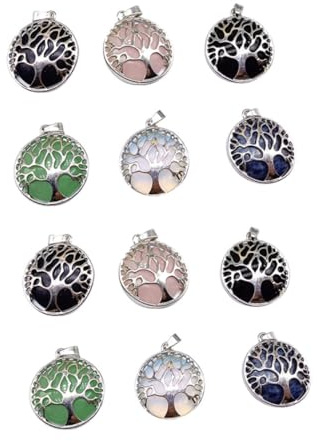 Operitacx 3 Set Ciondolo Albero Della Vita Ciondoli Dell'albero Della Vita Fascino Gioielli Accessori Pendente - Accessori Per Gioielli - Creare Gioielli Ciondoli Albero in Lega 12 Pezzi * 3