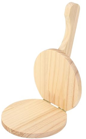 Haofy Manual Tortilla Press 10 Wooden Tortilla Maker with 100 Pieces of Parchment Paper for Mexican Taco Pataconera with Rolling Pin and Dough Press (Tall)