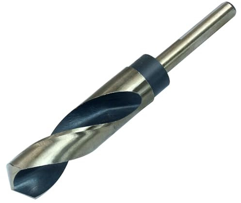 Litoexpe Spiralbohrer mit reduziertem Schaft, 22 mm mit 10 mm Schaft, titanbeschichteter Hochgeschwindigkeitsstahl 4341, ideal für Edelstahl, Aluminiumlegierung, Metall, Kupfer, Kunststoff, Holz