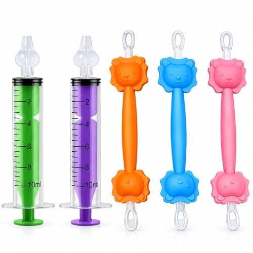 ADARPA ®️ 3 Saca Mocos para Bebés con 2 Puntas para Oídos y Nariz + 2 Jeringas Lavado Nasal para Bebés con Adaptador de Silicona Suave y Cómodo | Sacamocos Bebe y Jeringas Seguros y Cómodos