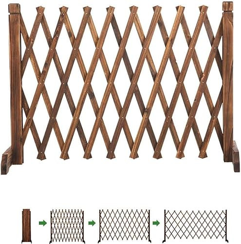 Recinzione Decorativa da Giardino, Recinzione in Legno, Griglia Decorativa, Ringhiera Telescopica, Recinzione da Giardino Esterna, Recinzione per Animali Domestici (Dimensioni: 65X200 Cm) Scalabile