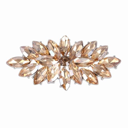 PATIKIL Spilla marquise con strass, spilla a forma di fiore con strass, spilla da donna per abito da sposa, vestiti, cappelli, vestiti, gioielli, regalo