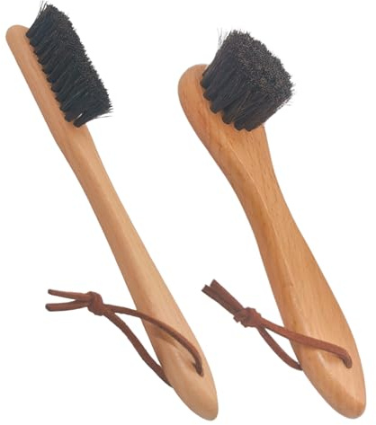 PDDYIER Lot de 2 brosses de nettoyage en crin de cheval pour argenterie, bijoux pour livres sterling, couverts, métal, parfait pour le polissage de l'argent